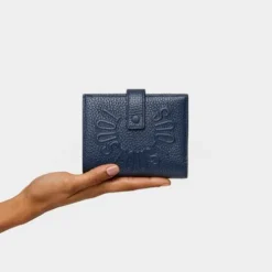 Navy blue leather Flap Card wallet TOUS Miranda
