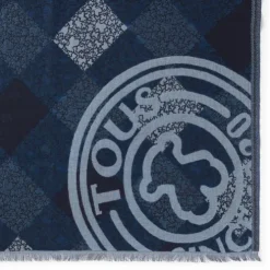 Niebieska żakardowa chusta Kaos Mini Stamp