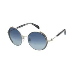 Niebieskie okulary przeciwsłoneczne Round Metal