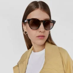 Niebieskie okulary przeciwsłoneczne Round Mesh