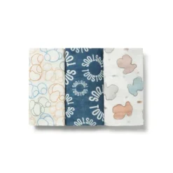 Pack of 3 muslins in MMuse blue
