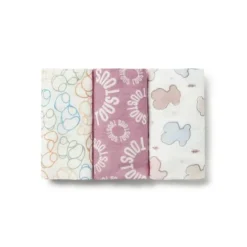 Pack of 3 muslins in MMuse pink