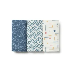 Pack of 3 muslins in MMuse blue
