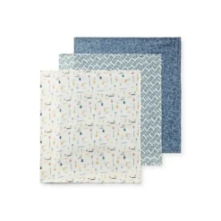 Pack of 3 muslins in MMuse blue