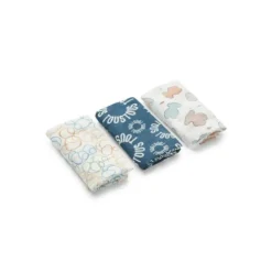 Pack of 3 muslins in MMuse blue