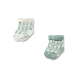 Pack of 2 pairs of baby socks in SSocks green