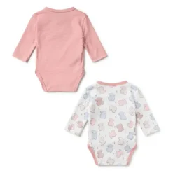 Pack of wrap-over bodysuits in Colors pink