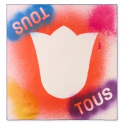 Pomarańczowy kwadratowy szal TOUS Tulip