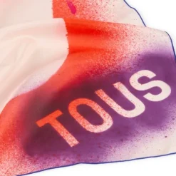 Pomarańczowy kwadratowy szal TOUS Tulip