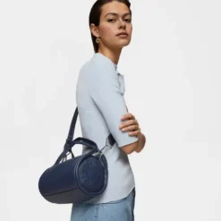 Small navy blue leather Duffel bag TOUS Miranda