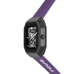 Smartwatch B-Connect z nylonowym paskiem oraz silikonowym paskiem w kolorze liliowym