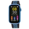 Smartwatch T-Band z nylonowym paskiem oraz niebieskim silikonowym paskiem
