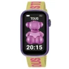 Smartwatch T-Band z nylonowym paskiem oraz silikonowym paskiem w kolorze fuksji