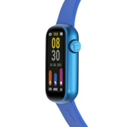 Smartwatch T-Band z nylonowym paskiem oraz niebieskim silikonowym paskiem