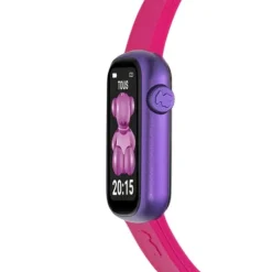 Smartwatch T-Band z nylonowym paskiem oraz silikonowym paskiem w kolorze fuksji