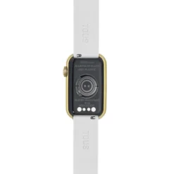Smartwatch T-Band z nylonowym paskiem oraz białym silikonowym paskiem