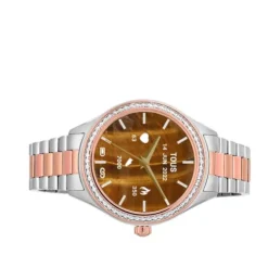 Smartwatch T-Shine Connect z paskiem ze stali i stali IP w kolorze różowym oraz białymi cyrkoniami