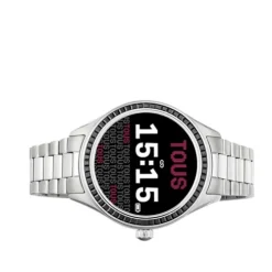 Smartwatch T-Shine Connect z paskiem ze stali IP i czarnymi cyrkoniami