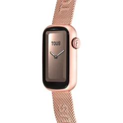 Smartwatch z bransoletką z różowej stali nierdzewnej IPRG i aluminiową kopertą w różowym kolorze IPRG TOUS T-Band Mesh