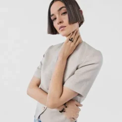 Tous Mesh Color - Pierścionek z czarnej powlekanej stali szlachetnej z onyksem
