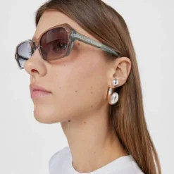 Zielone okulary przeciwsłoneczne Pale Oval
