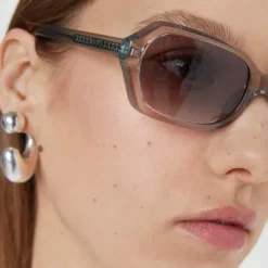 Zielone okulary przeciwsłoneczne Pale Oval
